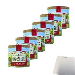 La Saunier de Camargue Fleur de Sel Bio La Saunier de Camargue Meersalz 6er Pack (6x125g Dose) + usy Block
