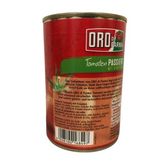 Oro di Parma Tomaten passiert mit Kräutern 6er Pack (6x 400g) + usy Block
