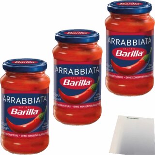 Barilla Arrabbiata Sauce 3er Pack (3x400g Glas) + usy Block