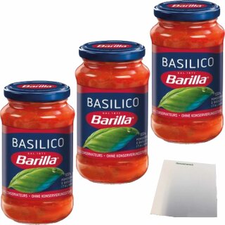 Barilla Basilico Sauce 3er Pack (3x400g Glas) + usy Block
