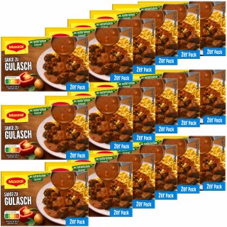 Maggi Delikatess Soße zu Gulasch 18x2er Pack (18x56g Packung für 9000ml Soße)