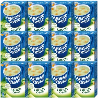 Erasco Heisse Tasse Lauch Creme Suppe 12er Pack (36 Beutel a 17,66g)