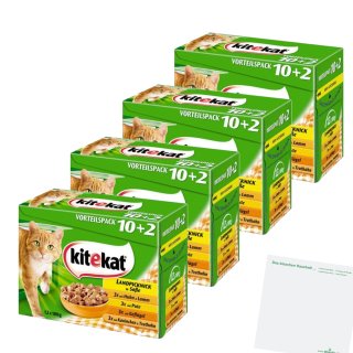 Kitekat Landpicknick Sortenmix in Sauce 4er Pack (4x12x100g) + usy Block