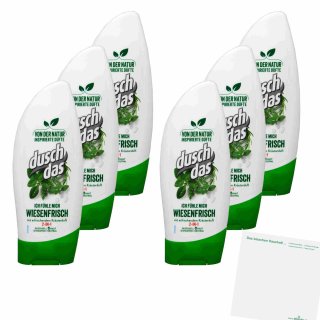 Duschdas 2in1 Duschgel & Shampoo Wiesenfrisch 6er Pack (6x250ml Flasche) + usy Block