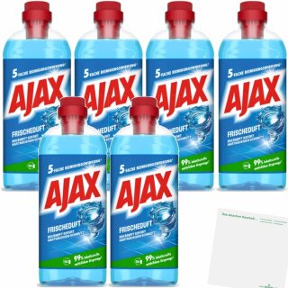 AJAX Allzweckreiniger Frischeduft 6er Pack (6x1L Flasche) + usy Block