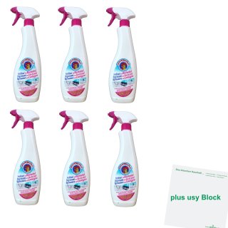 Chante Clair Sgrassatore con Candeggina 6er Pack (6x625ml Sprühflasche Fettlöser mit Bleiche) + usy Block