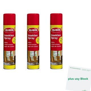 RUBIN Insekten Spray 3er Pack (3x400ml Sprühdose) + usy Block
