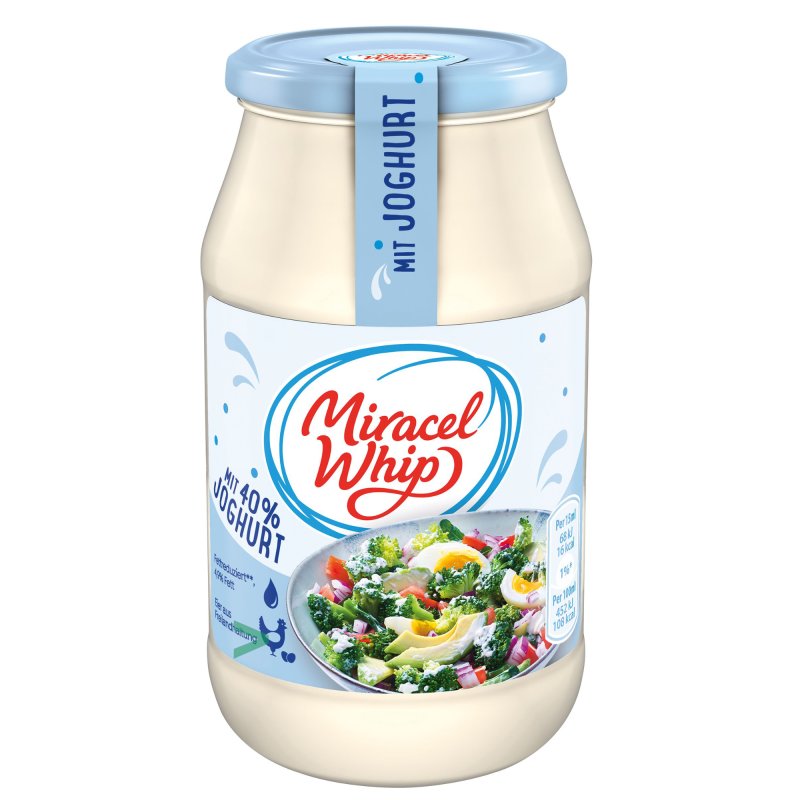 Wie Lange Ist Miracel Whip Geöffnet Haltbar Miracel Whip So leicht Salatcreme mit fettreduziertem Joghurt 4,9% Fe