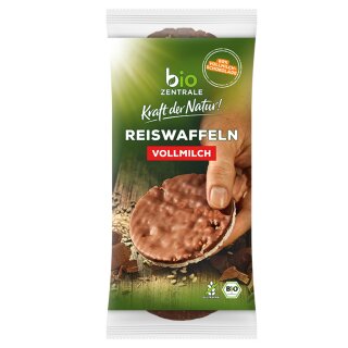 biozentrale Reiswaffeln mit Vollmilchschokolade (100g Packung)