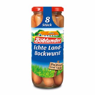 Böklunder Echte Land-Bockwurst in Eigenhaut (360g Glas)