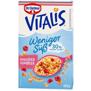 Dr. Oetker Vitalis weniger Süß Knusper Himbeere Müsli (425g Packung)