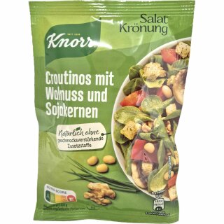 Knorr Salatkrönung Croutinos mit Walnuss und Sojakernen (25g Packung)