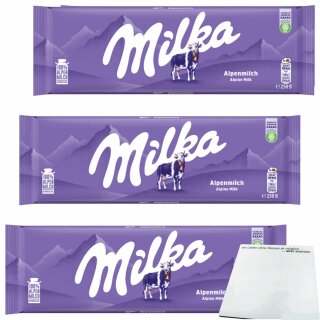 Milka Alpenmilch 3er Pack (3x250g Großtafel) + usy Block