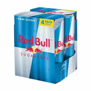 Red Bull Sugarfree Energy Drink 4er Pack EINWEG (4x250ml Dosen DPG)