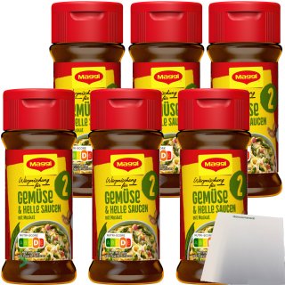 Maggi Würzmischung Nr. 2 Gemüse & helle Saucen 6er Pack (6x78g Glas) + usy Block
