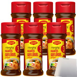 Maggi Würzmischung Nr. 3 pikantes Geflügel 6er Pack (6x65g Glas) + usy Block