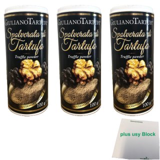 Giuliano Tartufi Spolverata di Tartufo 3er Pack (3x100g Streuer Trüffelpulver aus Sommertrüffel) + usy Block