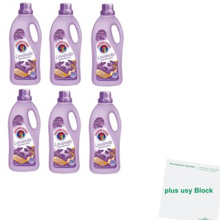 Chante Clair Ammorbidente Lavanda "Weichspüler Lavendel" 6er Pack (6x1560ml Flasche) + usy Block