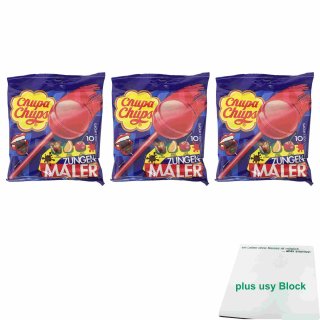 Chupa Chups Zungenmaler 3er Pack (3x120g Beutel) + usy Block