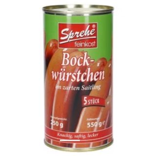 Sprehe Bockwürstchen in zartem Saitling (5 Stck, 550g Dose)