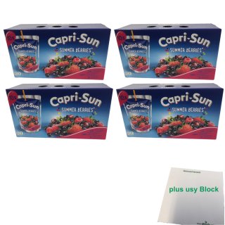 Capri Sun Summer Berries 4er Pack (40x200ml Capri Sonne Sommer Beeren) + usy Block