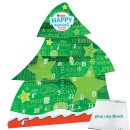 Ferrero Kinder Happy Moments Mini Mix Adventskalender Motiv: Tanne mit Sternen (133g Packung) + usy Block