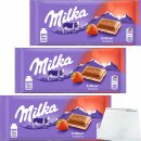 Milka Erdbeer 3er Pack (3x100g Tafel) + usy Block