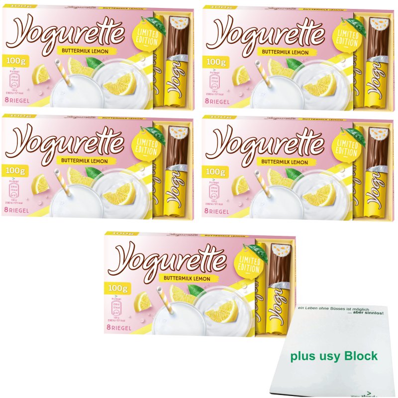 Yogurette Buttermilk Lemon Limited Edition 8 Riegel 5er Pack (5x100g