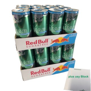 Red Bull The Pear Edition sugarfree Birne 2er Pack (24x0,25l Dose) + usy Block