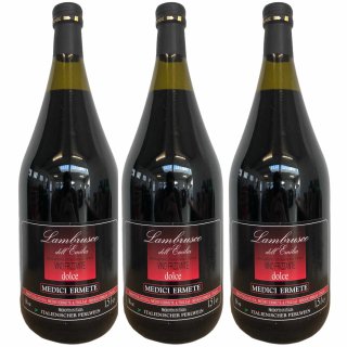 Medici Ermete Lambrusco Reggiano Dolce 3er Pack "Süß" (3x1,5l Flasche)