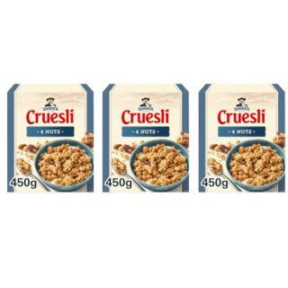 Quaker Cruesli Müsli 4 Sorten Nüsse 3 x 450g (4 Noten)