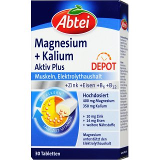 Abtei Magnesium 400 + Kalium (30 Tabletten)