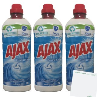 AJAX Allzweckreiniger Frischeduft 3er Pack (3x1L Flasche) + usy Block