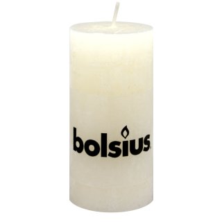 Bolsius Stumpenkerze Rustik Elfenbein 10x5cm (1St)