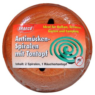 Braeco Tontopf mit 2 Mückenspiralen