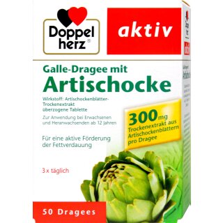 DOPPELHERZ Galle-Dragee mit Artischocke (50 St)