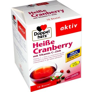 Doppelherz Tee Heiße Cranberry mit Vitamin C + Zink (10 Beutel)