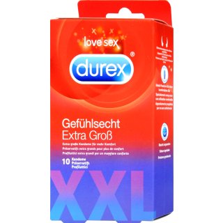 Durex Gefühlsecht extra groß (10Stk Packung)