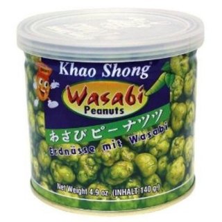 KHAO SHONG "Erdnüsse Scharf mit Wasabi", 140g pro Dose