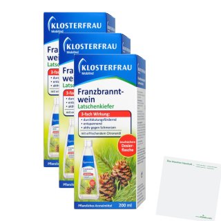 Klosterfrau Franzbranntwein Latschenkiefer 3er Pack (3x200ml) + usy Block