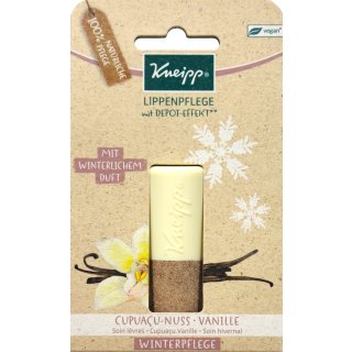 Kneipp Lippenpflege mit Depot Effekt Winterpflege Cupuacu Nuss Vanille (4,7g Packung)
