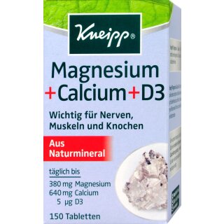 Kneipp Magnesium Calcium. 150 Tabletten