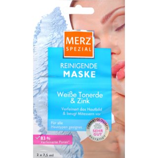 Merz Spezial Reinigende Maske Weiße Tonerde & Zink (2x7,5ml Packung)