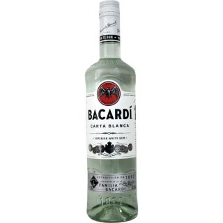 Bacardi Carta Blanca Superior Original Premium Rum 37,5% vol. (0,7l Flasche)