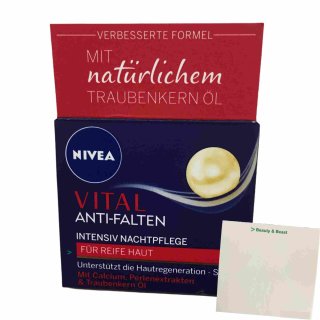 NIVEA Anti-Falten Regenerierende Nachtpflege (50ml Dose) + usy Block
