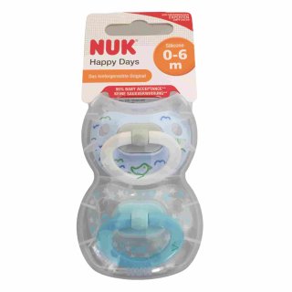 Nuk Silikon Beruhigungssauger Happy Days 0 - 6 Monate (2 Sauger)