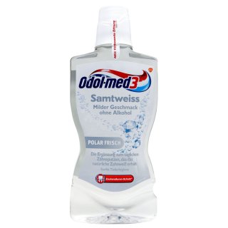 Odol Med 3 Mundspülung Samtweiß Polarfrisch (500ml Flasche)