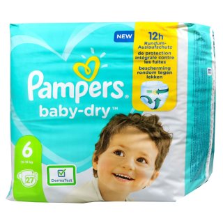 Pampers Baby Dry Windeln Größe 6, 13-18kg (27 St)