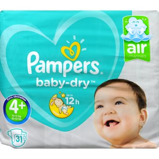 Pampers Baby Dry Windeln 4+ (10 - 15 kg) 27 er
