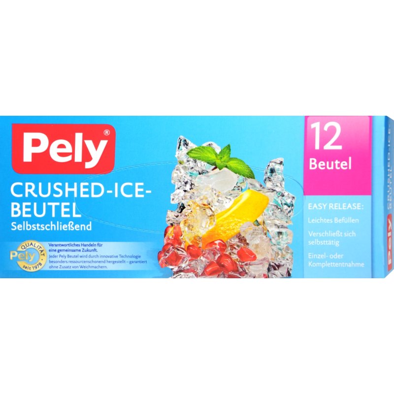 12 Beutel pely Crushed-Ice-Beutel selbstschließend 